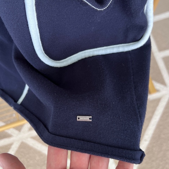 TOMMY HILFIGER Women's A Navy Blue Shift Sleeveless Dress White Pockets Neckline - Picture 4 of 8